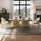 preview thumbnail 49 of 58, Modern Marble Dining Table with White Rectangular Tabletop Gold Stainless Legs, Dining Room Table