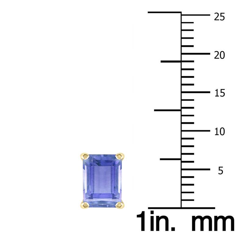 Marquee 14K Yellow Gold 6x4MM Emerald Shaped Tanzanite Earrings