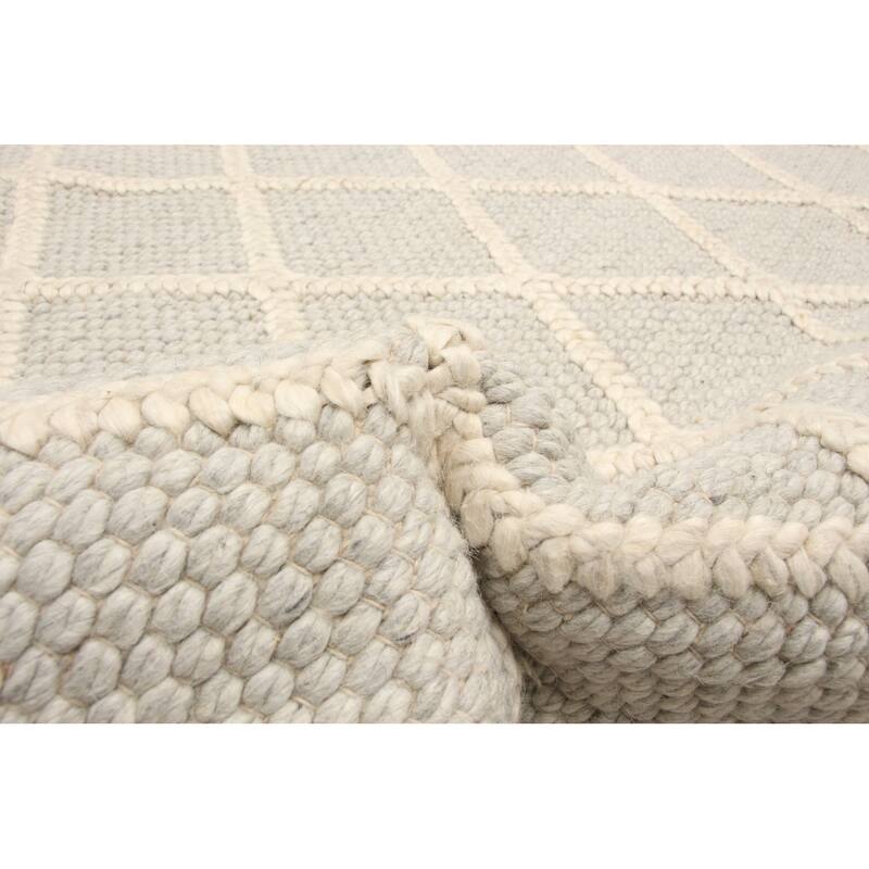 ECARPETGALLERY Braid weave Sienna Grey Wool Rug - 5'11 x 6'1