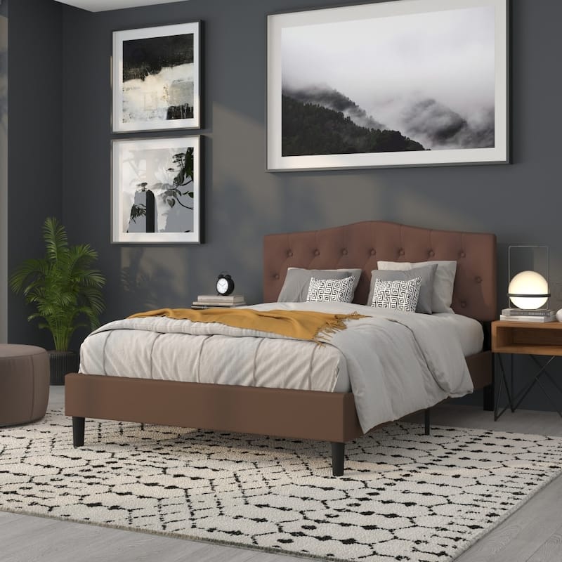 Arched Button Tufted Upholstered Headboard