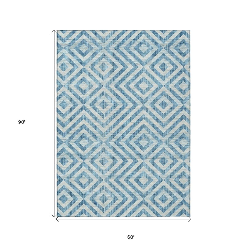 HomeRoots Geometric Transitional Rectangle Outdoor Rug