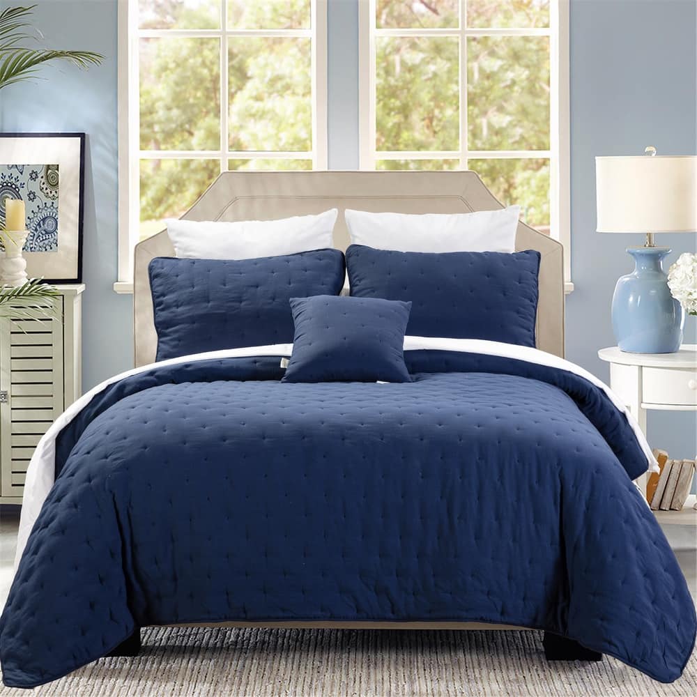 Emilie 4 Piece Crescent Stitch Quilt Set by HULALA HOME