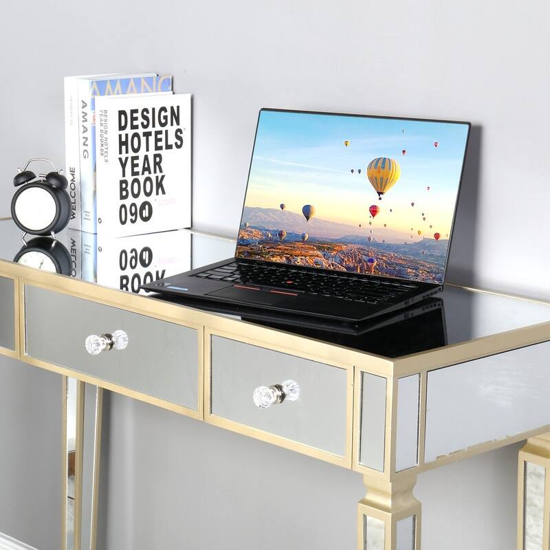 3-Drawers Mirror Table Dressing Table Console Table