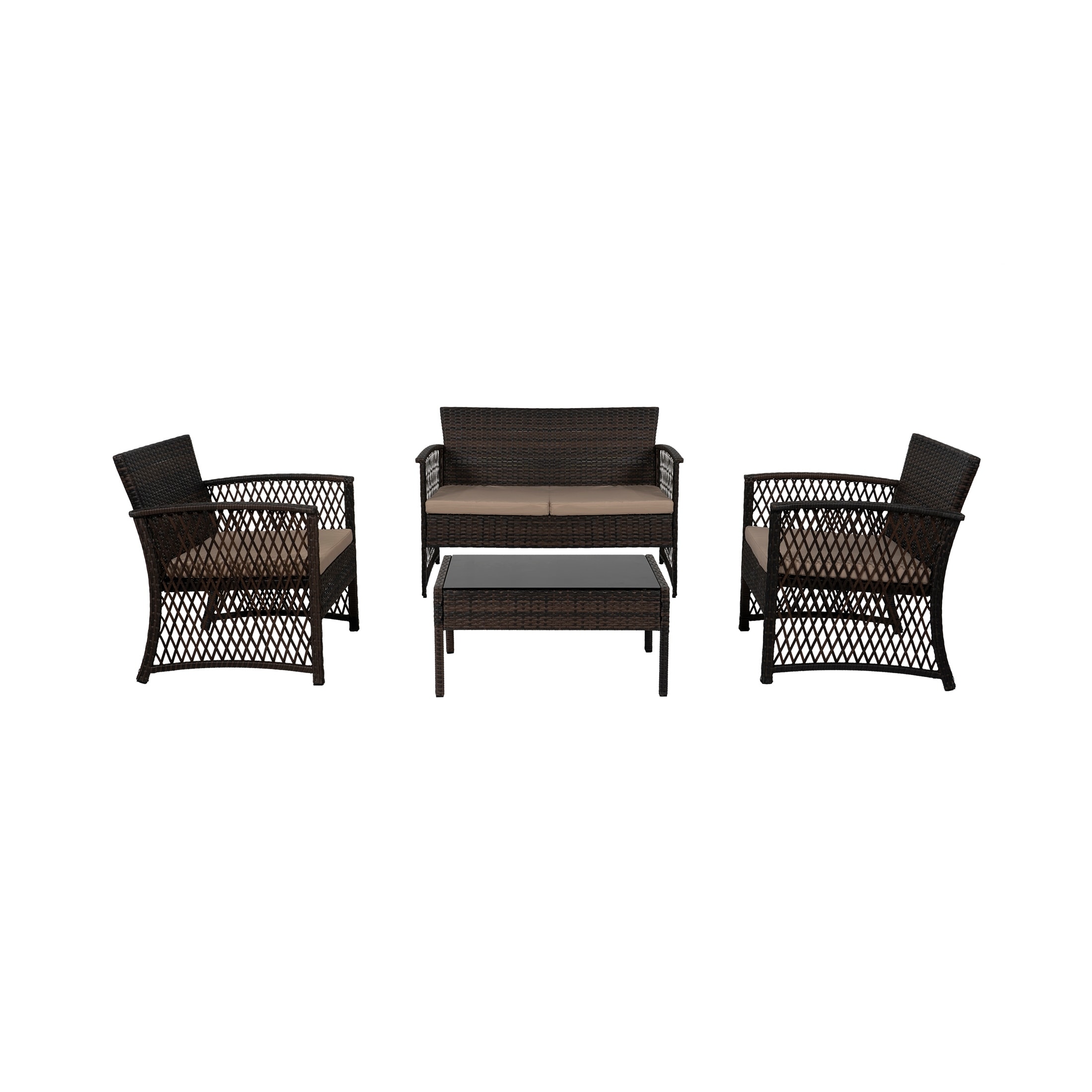 Madison 4-Piece Rattan Patio Conversation Set for Outdoor Living-image