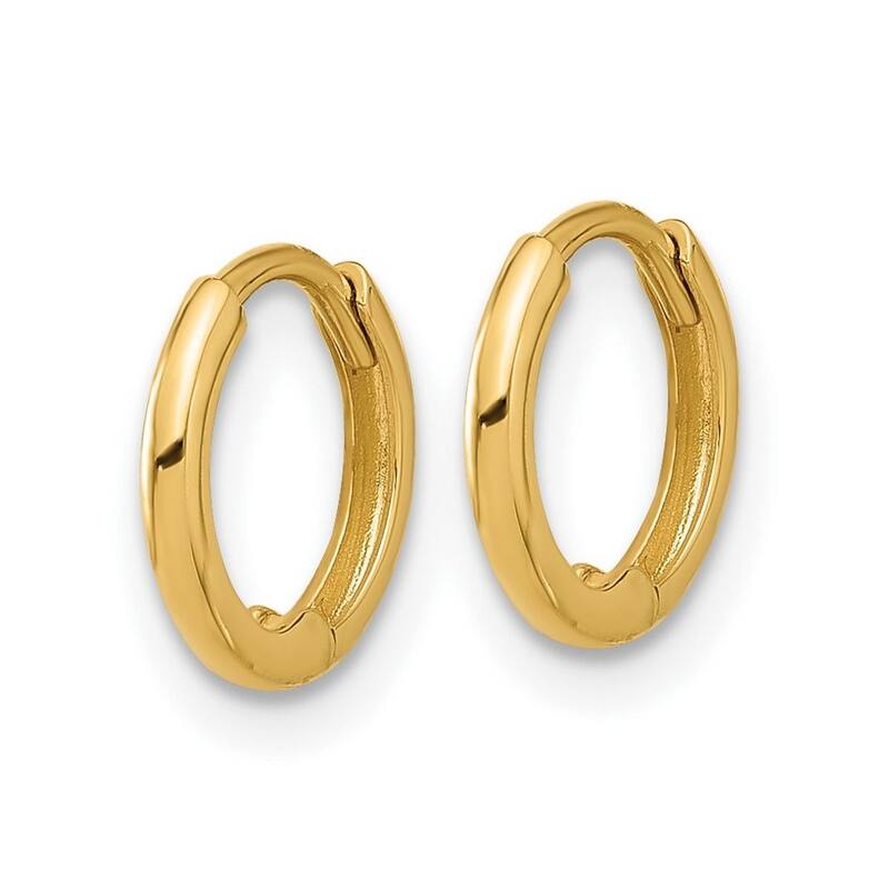 Curata 14k Yellow Gold Polished Hinged Hoop Earrings - 9.5x9.8mm