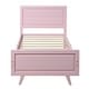 preview thumbnail 3 of 16, Twin Size Wooden Platform Bed with Vintage Headboard and Footboard, Solid Wood Slats Support, Adorable Style for Kids' Bedroom