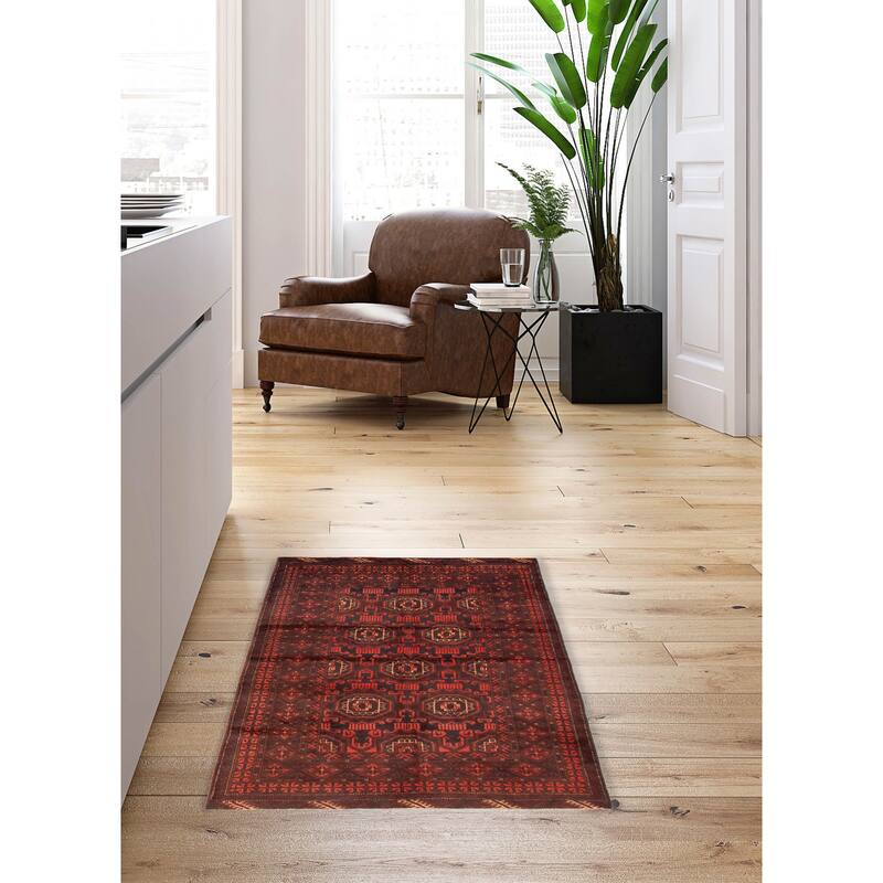 Teimani Red Rug 3'10" x 6'3" - 3'10 x 6'3
