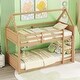 preview thumbnail 2 of 32, Twin Over Twin House Floor Bunk Bed with Headboards