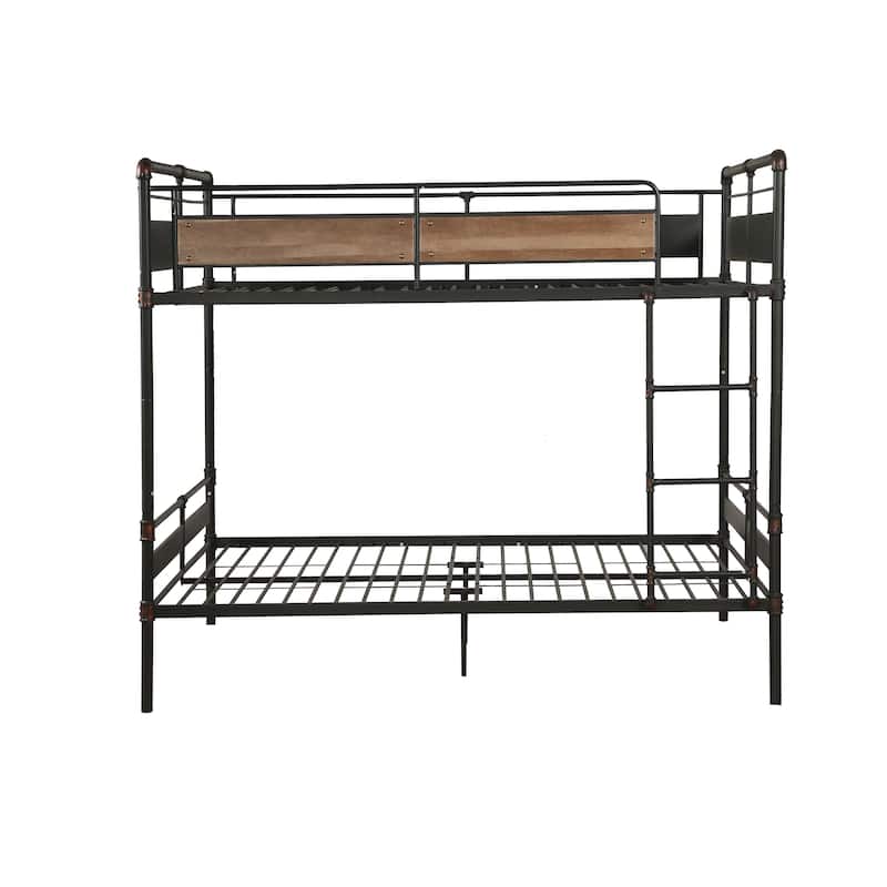 Merklee Sandy Black and Dark Bronze Queen over Queen Bunk Bed