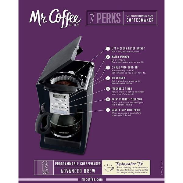 Shop Mr Coffee Bvmc Sjx23 12 Cup Programmable Coffeemaker Black