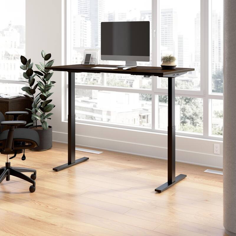 Bush Business Furniture Move 60 Series 60x30 Adjustable Standing Desk - Mocha Cherry/Black Powder Coat