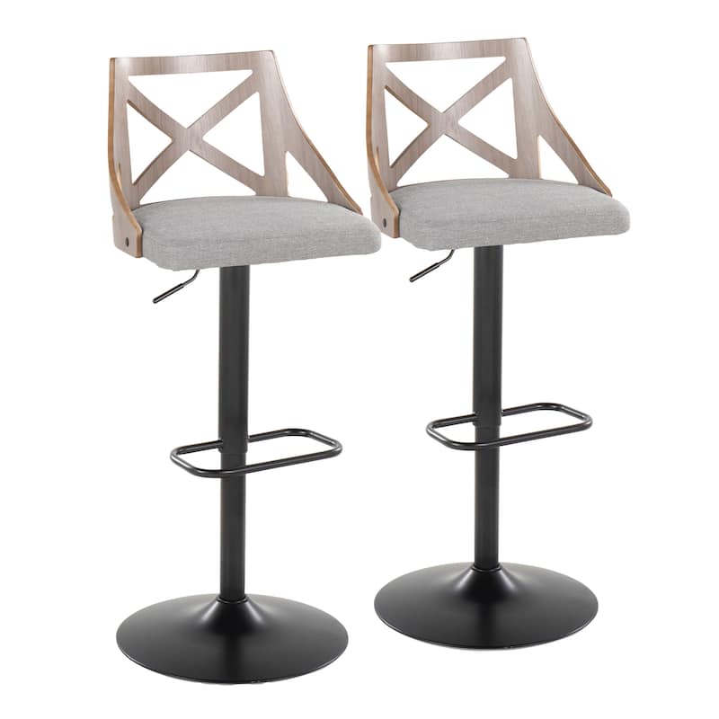The Gray Barn Charlotte Adjustable Bar Stool with Rounded Rectangular Footrest (Set of 2)