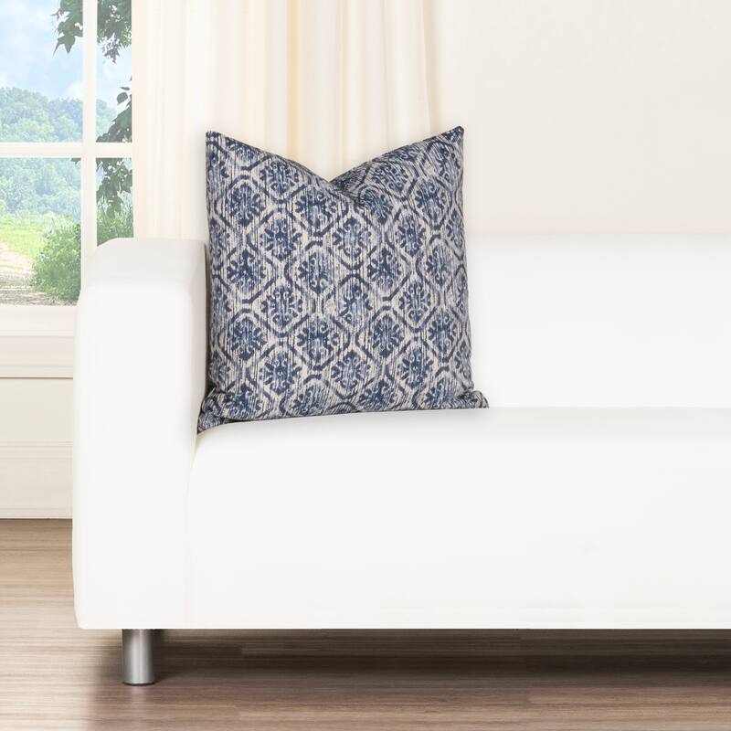 Magnolia Toba Denim Washed Cotton Geometirc Accent Pillow
