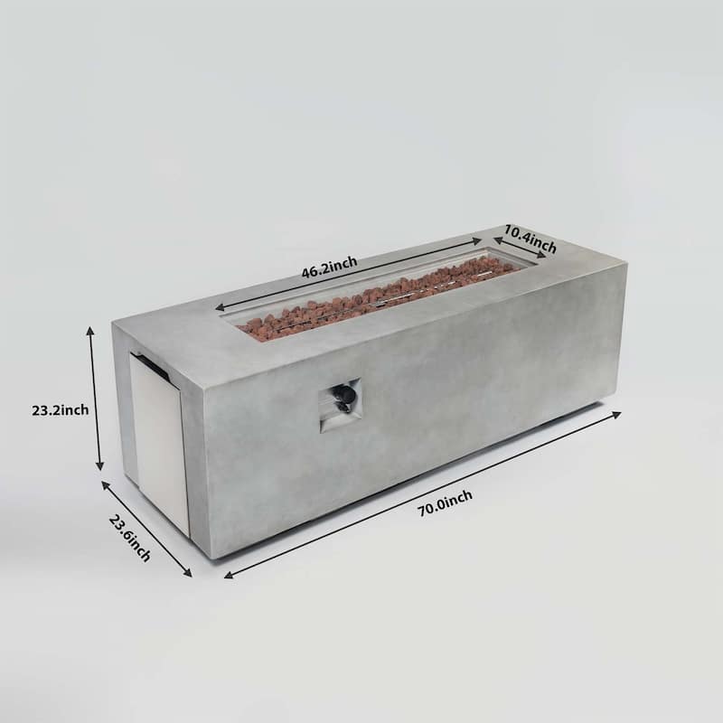 70 in Large Fire Pit Table With 60000 BTU/19kW Heat Output