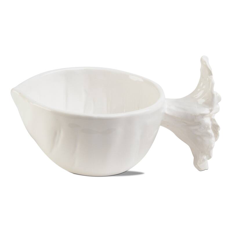 White Ceramic Beet Serving Bowl - 12oz Capacity, Hand Wash Only, Everyday Use, 2.75" H x 8.06" L x 4.78" W
