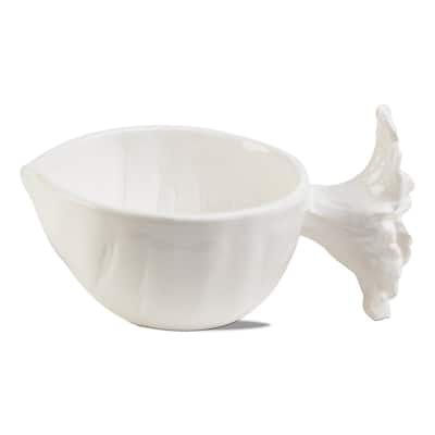 White Ceramic Beet Serving Bowl - 12oz Capacity, Hand Wash Only, Everyday Use, 2.75" H x 8.06" L x 4.78" W