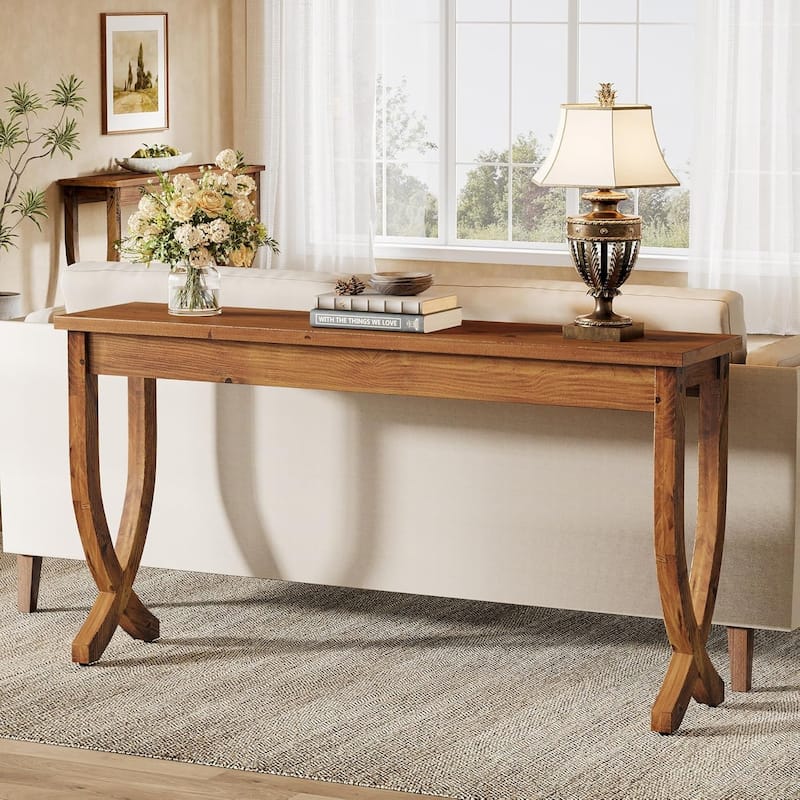63-Inch Console Table, Farmhouse Entryway Table, Long Sofa Table