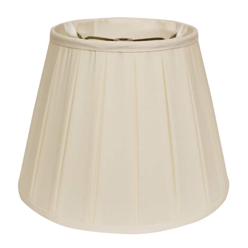 HomeRoots 11" Ivory Slanted Crimped Box Shantung Lampshade - 11