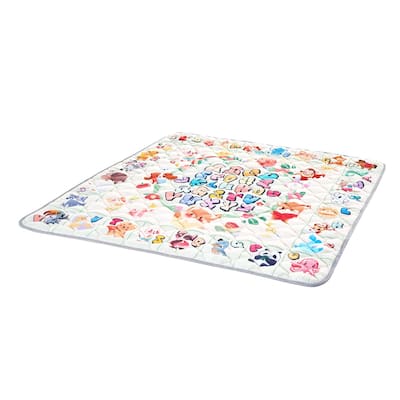 Multi-Color Soft Foldable Baby Activity Crawling Mat with Alphabet Design and Machine Washable - 79” L x 71” W