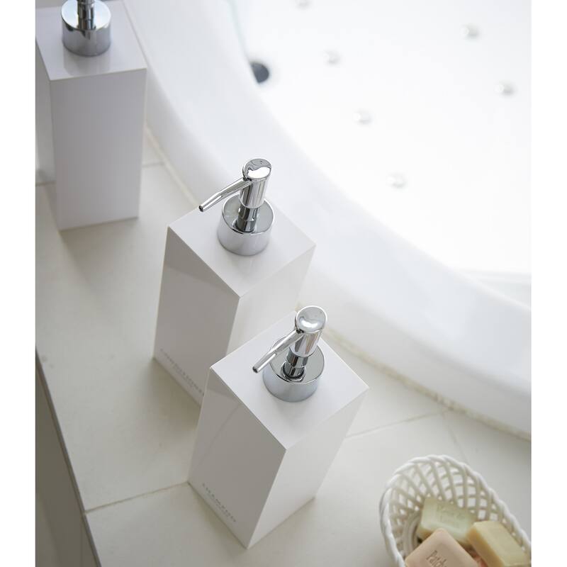 Yamazaki Home Square Shower Dispenser - Three Styles, ABS Plastic, Body Soap - L 2.76 x W 2.76 x H 9.06 inches
