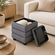 preview thumbnail 29 of 30, Aria Home Tessa Storage Ottoman Cube with Tray Top Seat Bench
