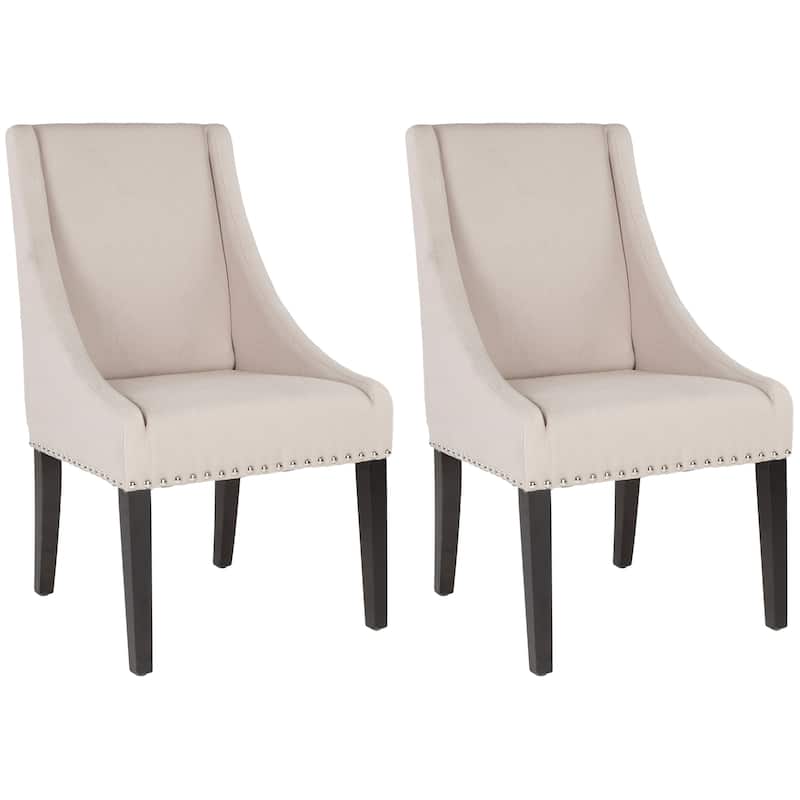 SAFAVIEH Toccara Dining Sloping Arm Chairs Cream Dining Chair (Set of 2) - 23.6" x 25.8" x 38.6" - 24Wx26Dx39H