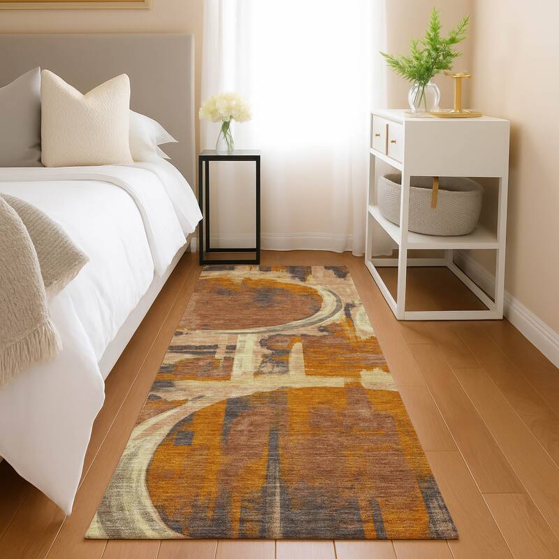 Machine Washable Indoor/ Outdoor Modern Erie Chantille Rug