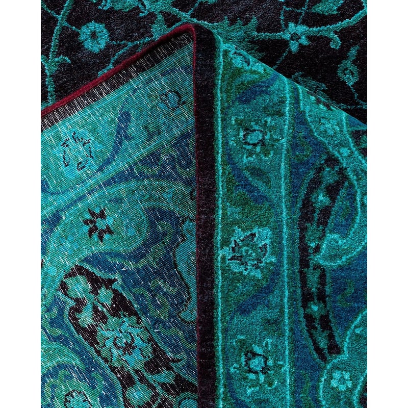 Fine Vibrance, One-of-a-Kind Hand-Knotted Area Rug - Green, 9' 3" x 12' 2" - 9' 3" x 12' 2"