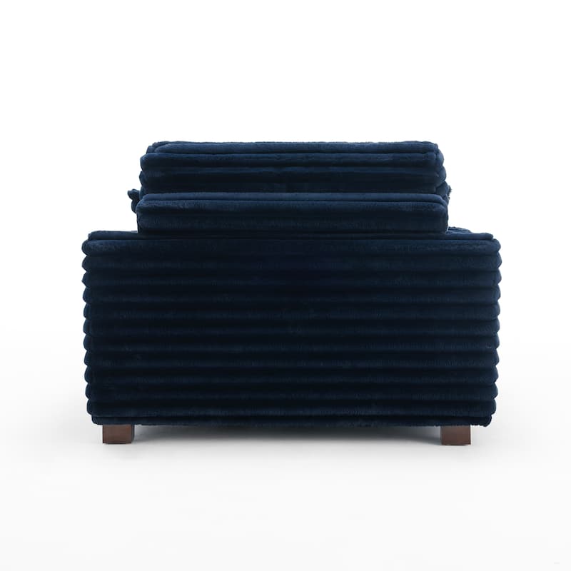 Indoor Oversized Plush Chaise Lounge with Pillows and Cup Holder