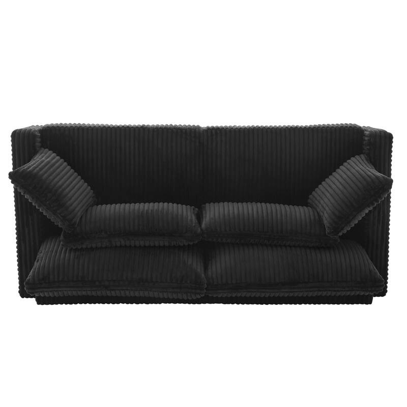Modern Loveseat Sofa 80.3" Sofa Couch Upholstered Sofa with Four Pillows for Living Room