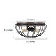 preview thumbnail 7 of 8, Modern Industrial 2-Light Flush Mount Metal Cage Ceiling Light - D14.5" * H6.3"