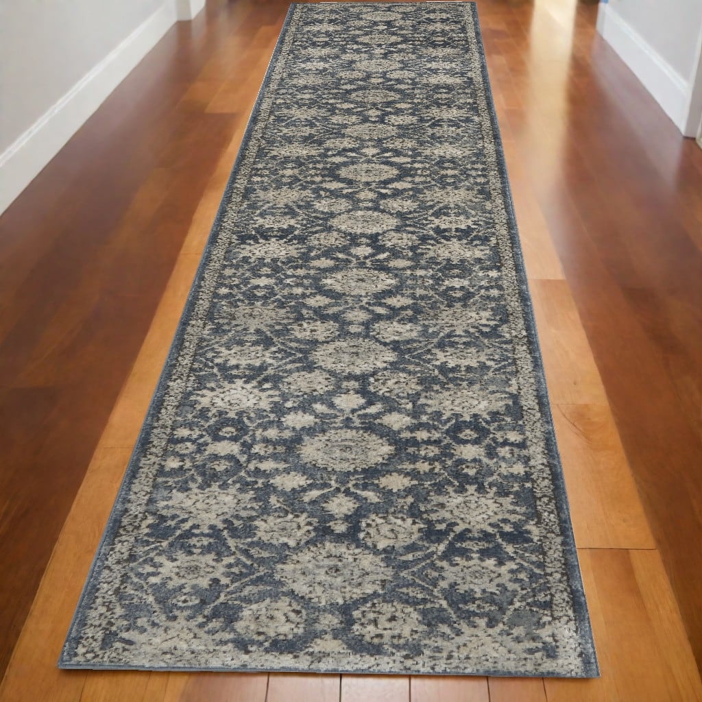 Power Loomed Floral Traditional Area Rug - 120' X '26' X '0.32