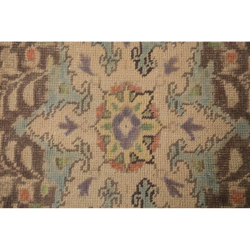 Light Blue Medallion Tabriz Persian Rug Handmade Wool Carpet - 9'7"x 12'10"
