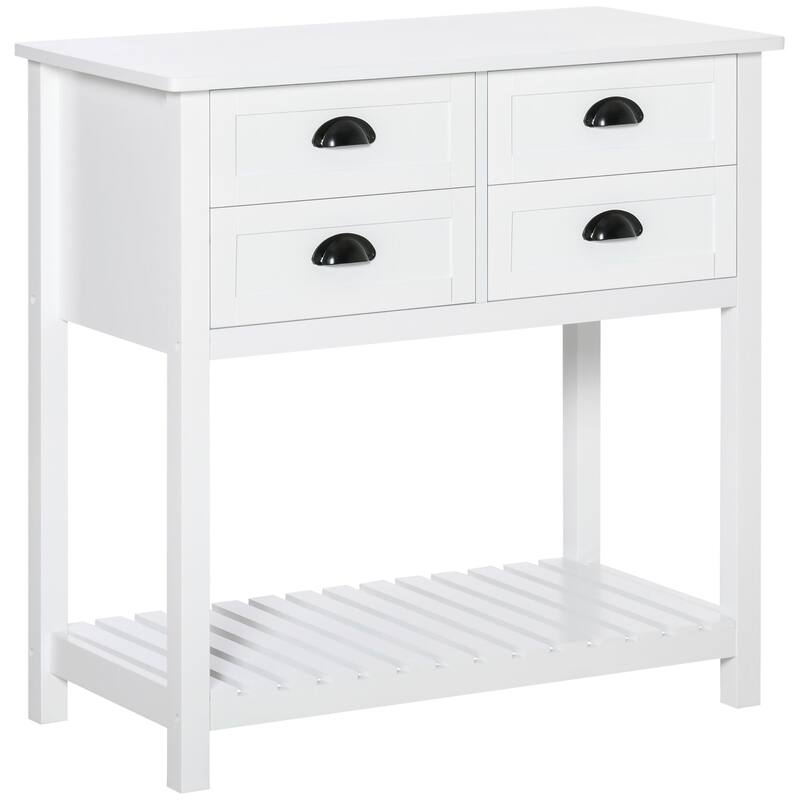 Coffee Bar Cabinet, Sideboard Buffet Cabinet, Kitchen Cabinet with 4 Drawers and Slatted Bottom Shelf for Kitchen, Living Room