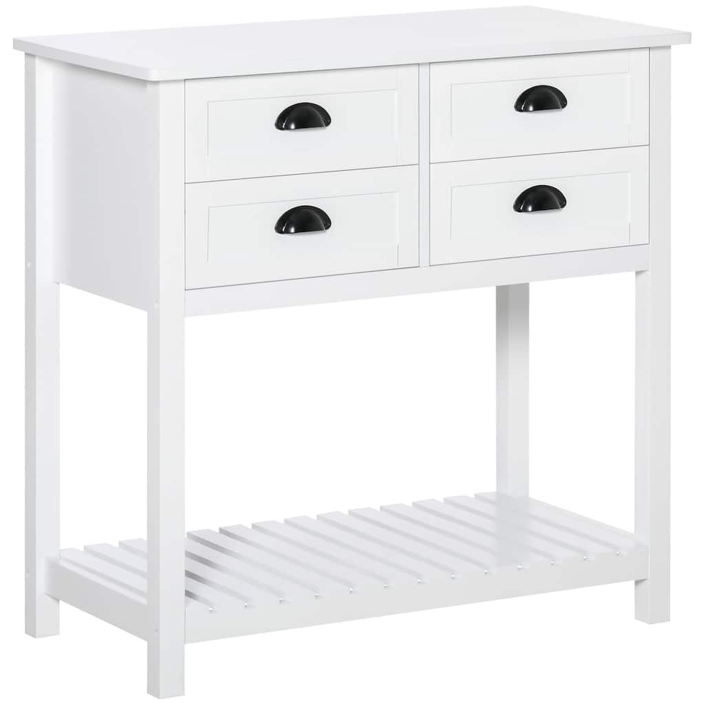 Coffee Bar Cabinet, Sideboard Buffet Cabinet, Kitchen Cabinet with 4 Drawers and Slatted Bottom Shelf for Kitchen, Living Room