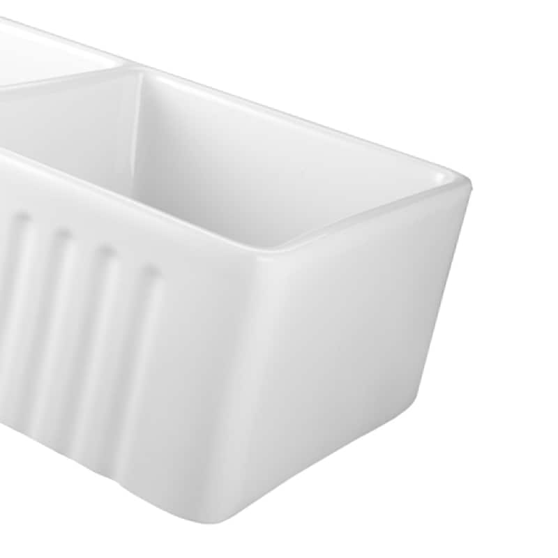 CB HOME 30"/33" Modern Farmhouse 50/50 Kitchen Sink, Ceramic Double Bowl Black/White Farmhouse Sink with Apron Front