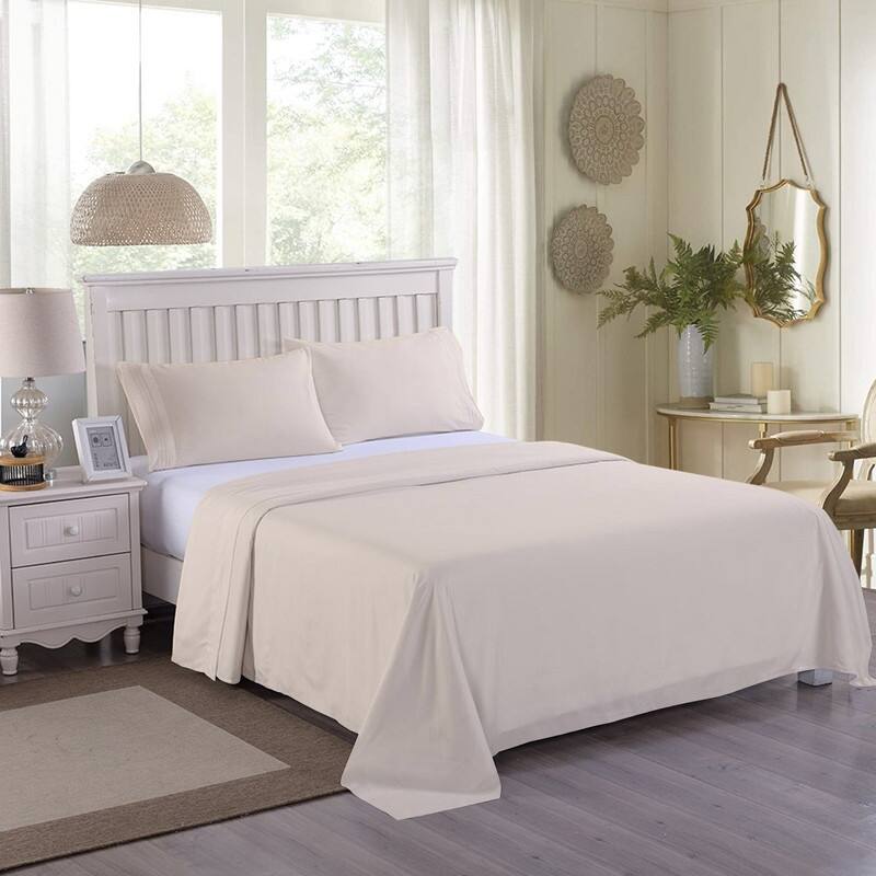 A1HC 100% Organic Cotton Flat Sheet, 300 TC GOTS Certified , Fair Trade Certified, Oeko-TEX Certified, Soft & Silky Sateen Weave