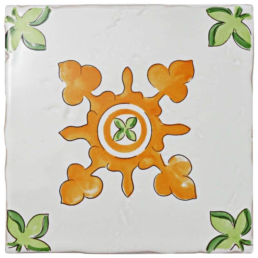 Merola Tile 5.125x5.125-inch Nove Centro Paterna Deco Ceramic Wall Tile