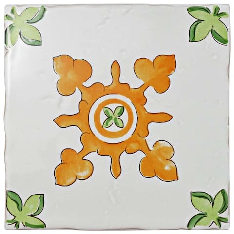 SomerTile 5.125x5.125-inch Nove Centro Paterna Deco Ceramic Wall Tile (30 tiles)