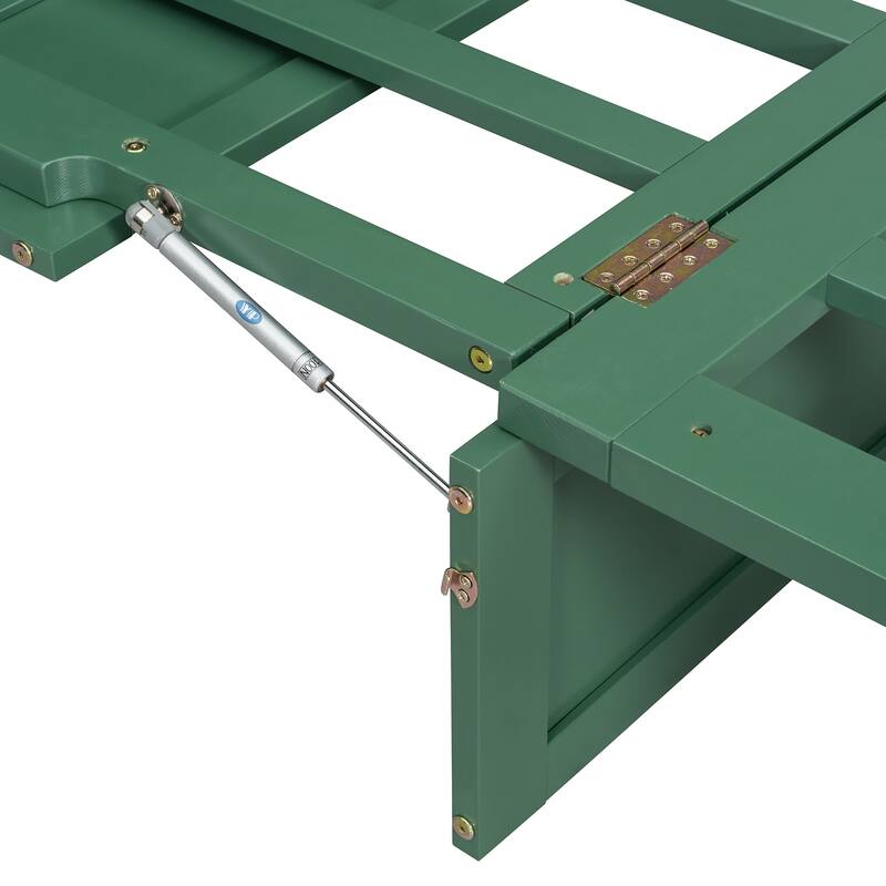 Convertible Foldable Murphy Bed Full Size Wall Cabinet Bed with Storage Drawers, Golden Handles and Rattan Weaving Accents