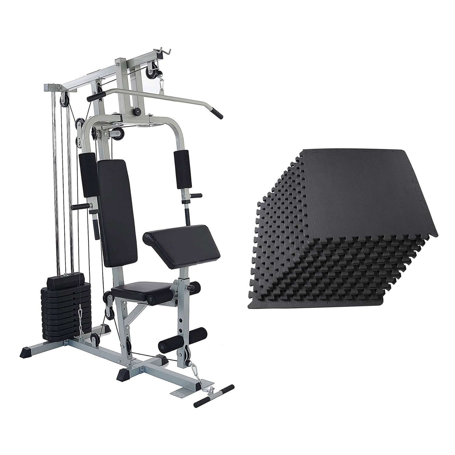 Everyday Essentials Home Gym Bench Strength Workout Station and Exercise Mat 286
