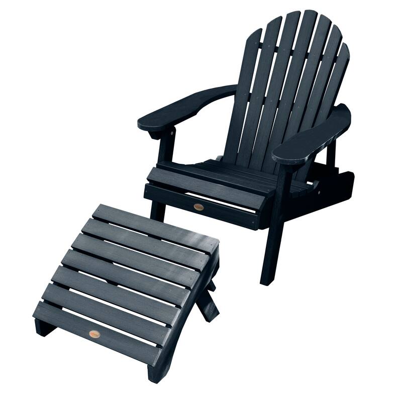 Mandalay Adirondack Chair and Folding Ottoman - Federal Blue