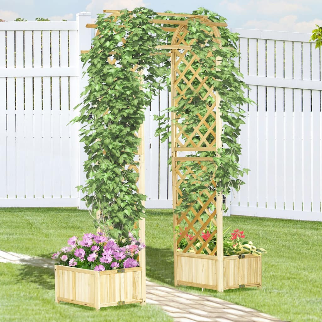 Outsunny Wooden Garden Wedding Arch for Climbing Plants