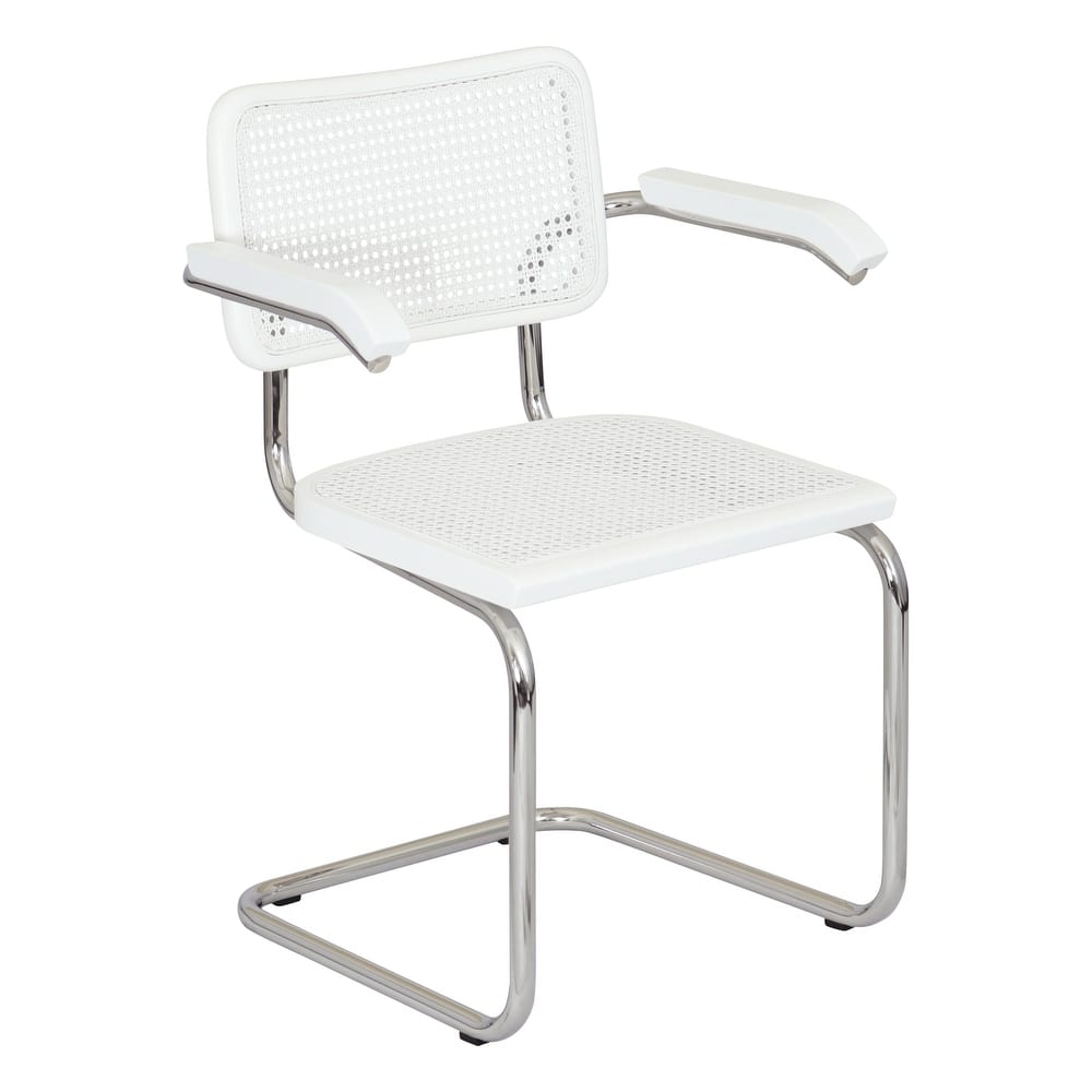 Breuer Chair Company Marcel Breuer Cesca Cane Cantilever Armchair Arm Chair w/ Chrome Steel Frame (Various Wood & Cane Colors)
