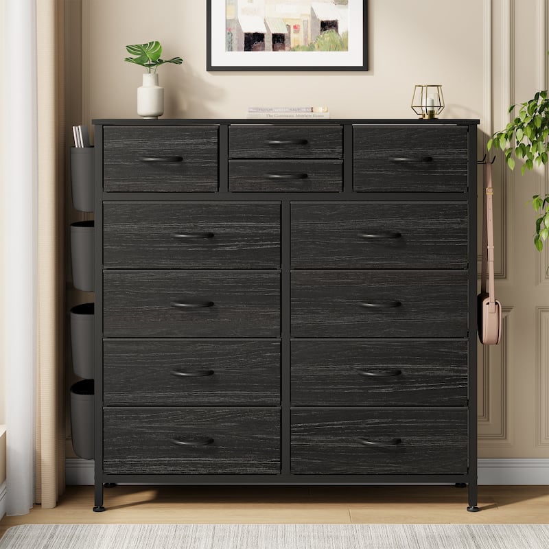 12 Drawer Dresser Fabric Tall Dressers for Bedroom Chest of Drawers