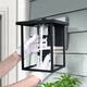 1-light Matte Black Outdoor Wall Sconce Lantern with Clear Glass Shade