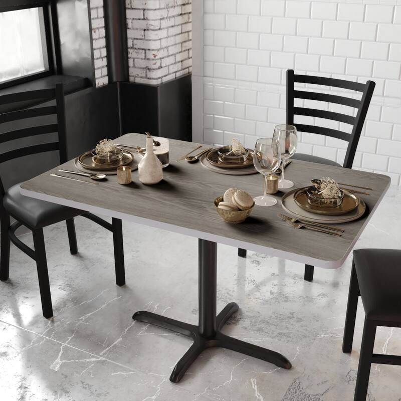 30" x 48" Rectangular Table Top with Reversible Laminate Top - White/Gray