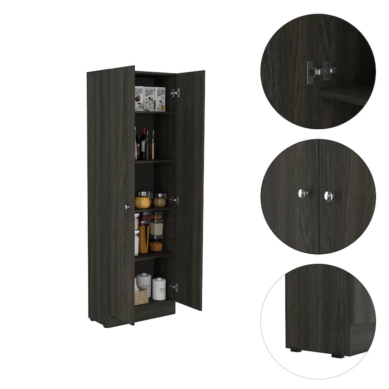 Buxton Rectangle 2-Door Storage Tall Cabinet Carbon