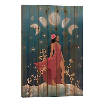 Divine Woman Print On Wood by Olivia Bürki - Multi-Color