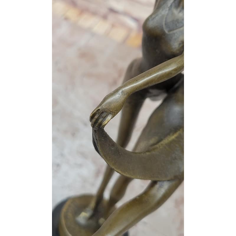 Dual Ballerina Dancers Gemini Girls Bronze Statue Sculpture Collectible Vitaleh Original 14 Inches X 10 Inches